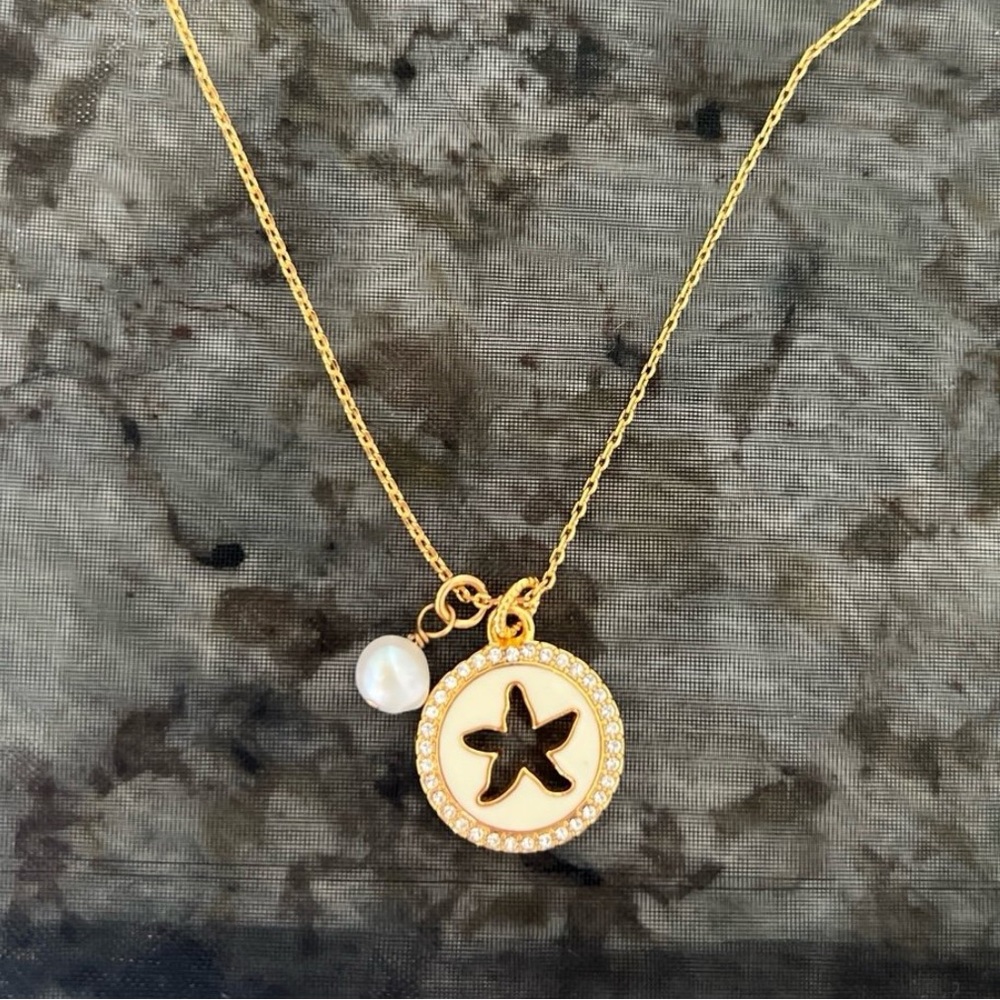 BRIGHTON Sea Dreamer Dual Sided Pendant Necklace Gold Plated 16-19” NWOT